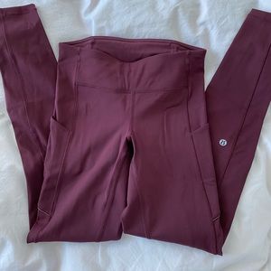 Lululemon leggings in maroon